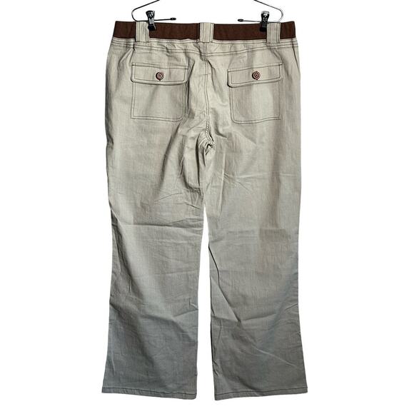 Flamingals NWT 3XL Linen Blend Pull On Bootcut Pants Elastic Waist Stretch - Picture 2 of 10
